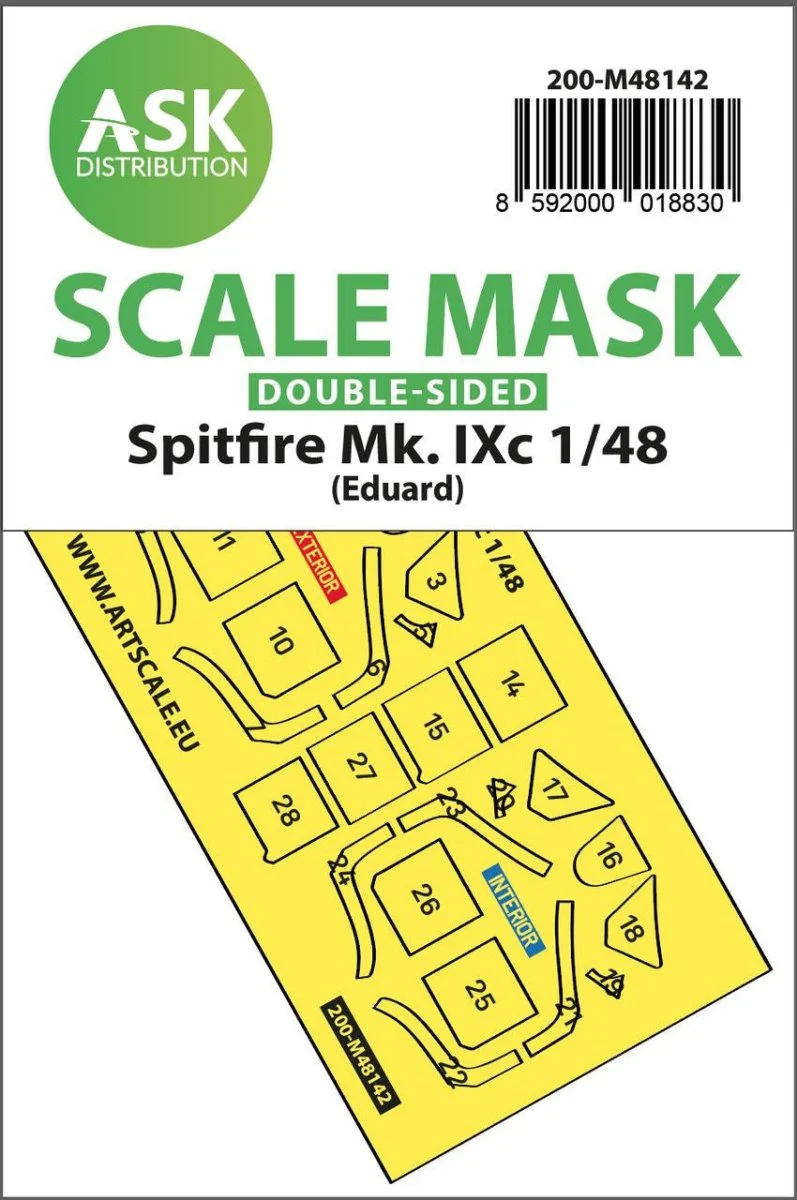 Art Scale 1/48 Art Scale Spitfire Mk.IXc double-sided express fit mask for Eduard
