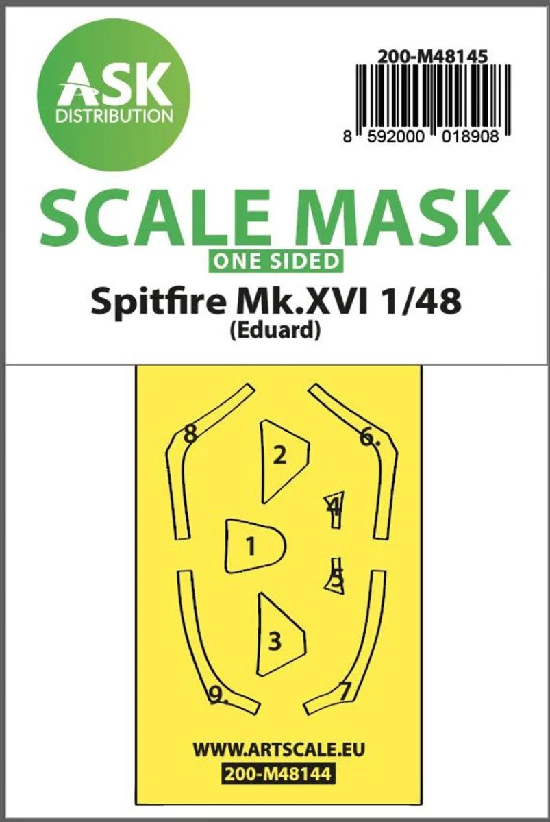 Art Scale 1/48 Art Scale Spitfire Mk.XVI one-sided express fit mask for Eduard