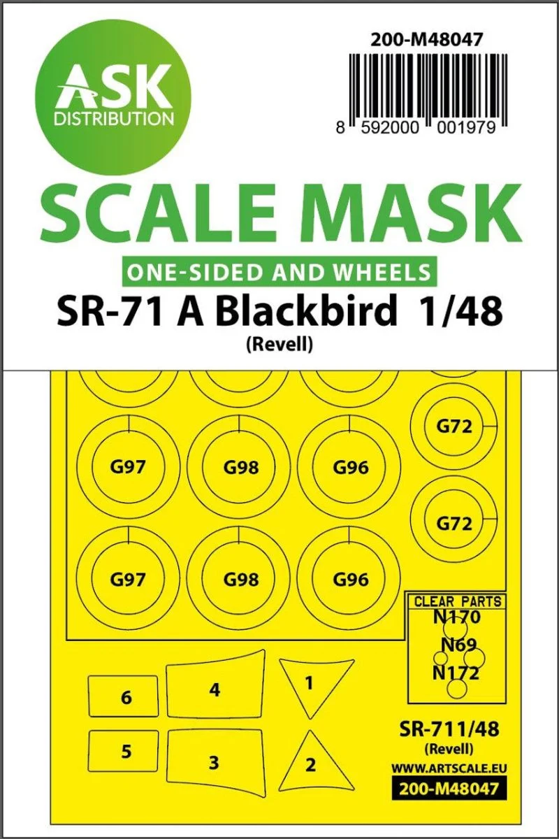 Art Scale 1/48 Art Scale SR-71 A Blackbird one-sided mask for Revell