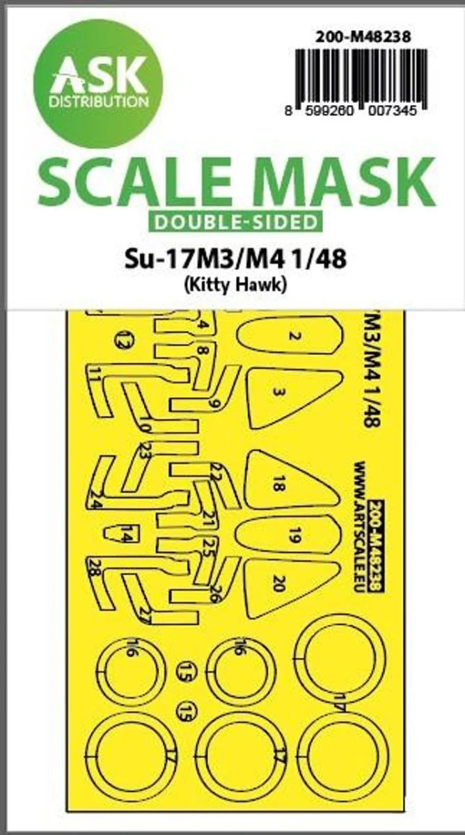 Art Scale 1/48 Art Scale Su-17M3/M4 double-sided express fit mask for Kitty Hawk