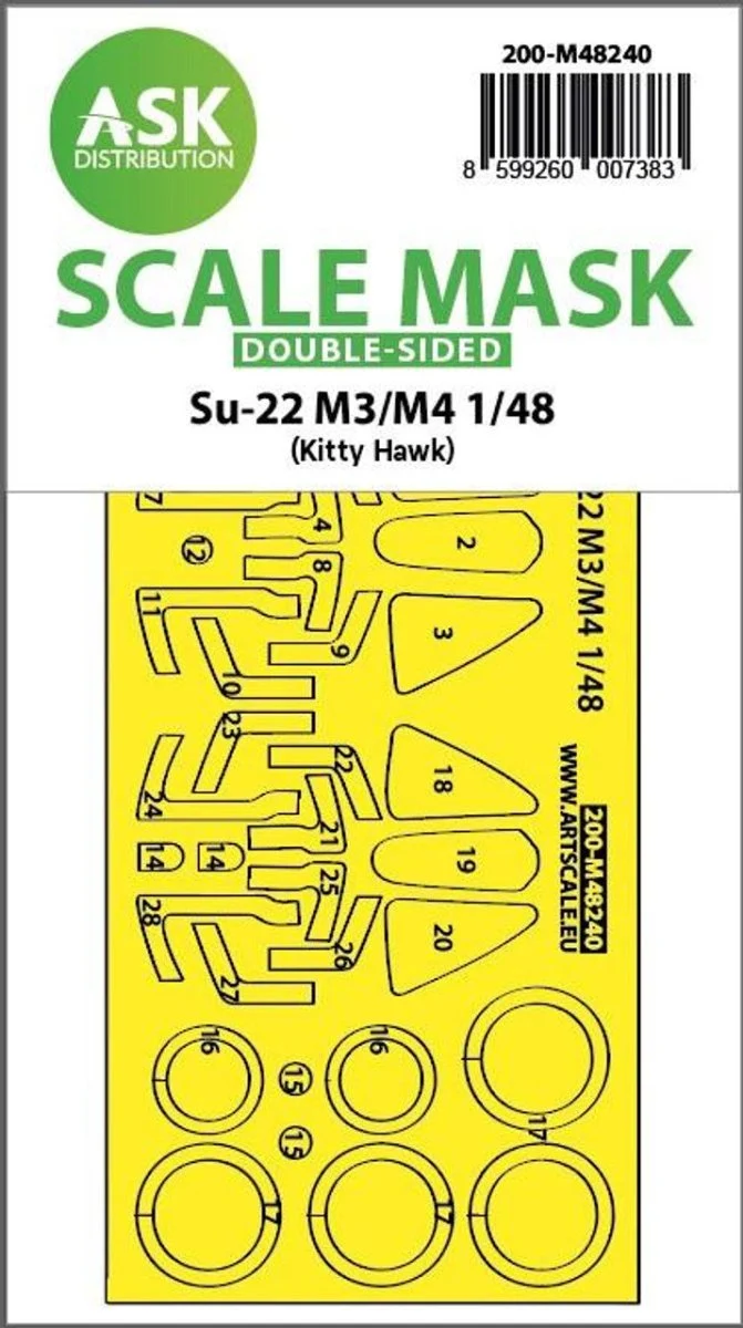 Art Scale 1/48 Art Scale Su-22M3/M4 double-sided express fit mask for Kitty Hawk