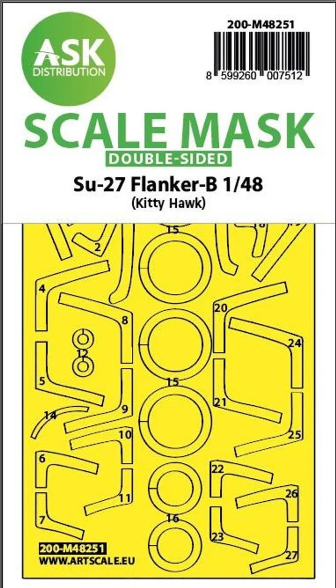 Art Scale 1/48 Art Scale Su-27 Flanker-B double-sided express fit mask for Kitty Hawk