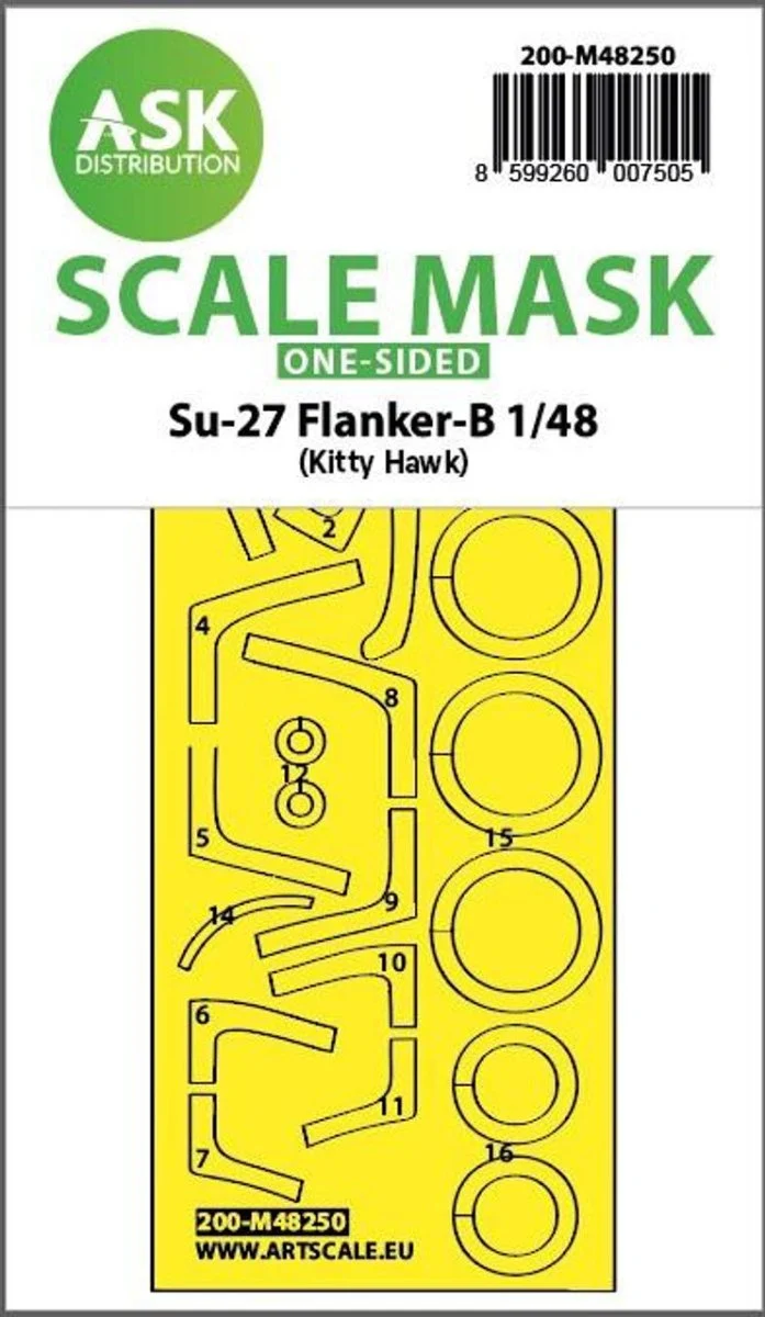 Art Scale 1/48 Art Scale Su-27 Flanker-Bone-sided express fit mask for Kitty Hawk