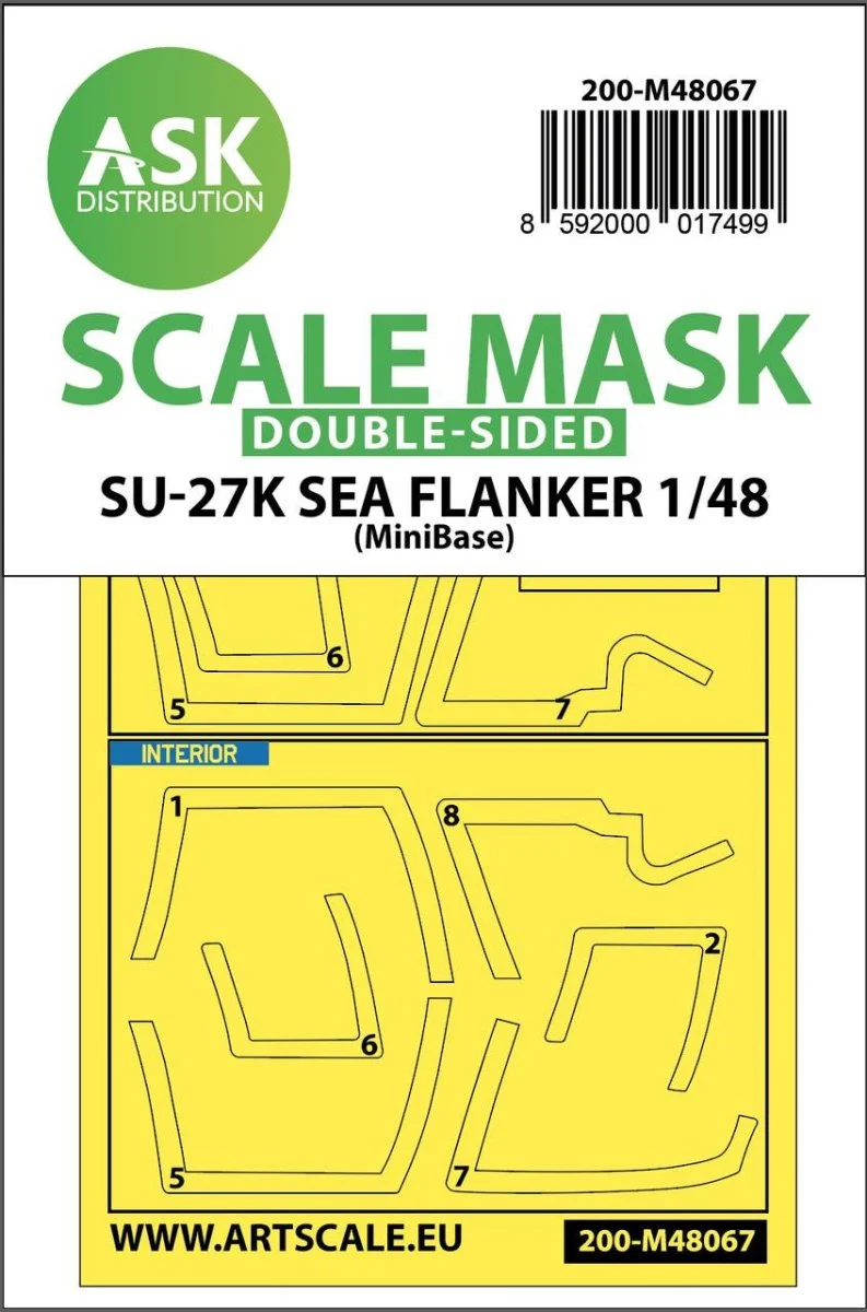 Art Scale 1/48 Art Scale Su-27K Sea Flanker double-sided express mask for Minibase