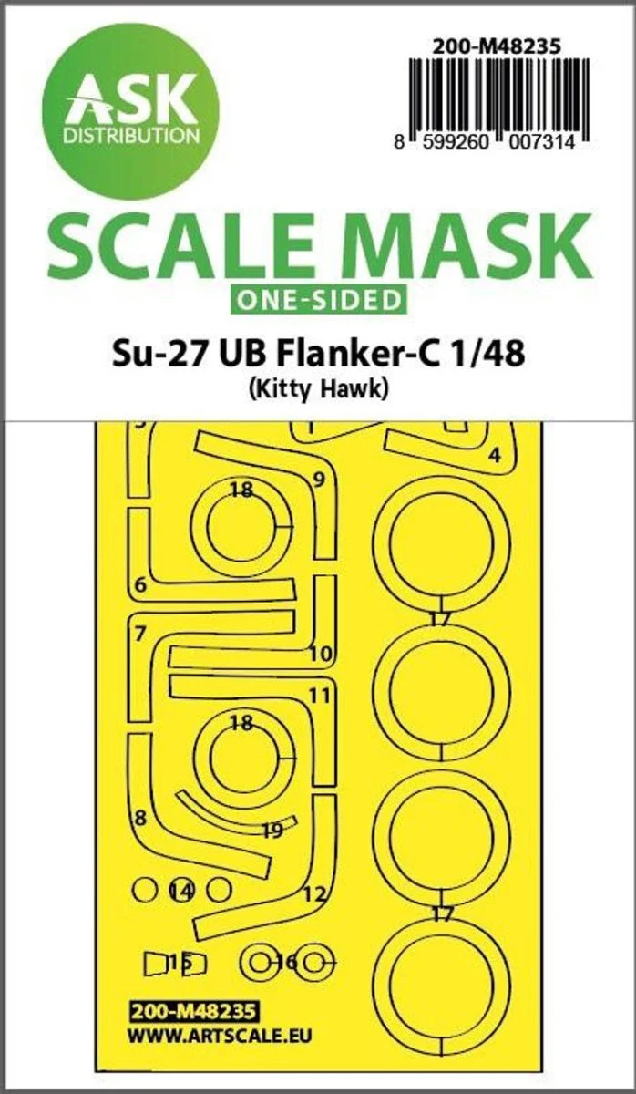 Art Scale 1/48 Art Scale Su-27UB Flanker-C one-sided express fit mask for Kitty Hawk