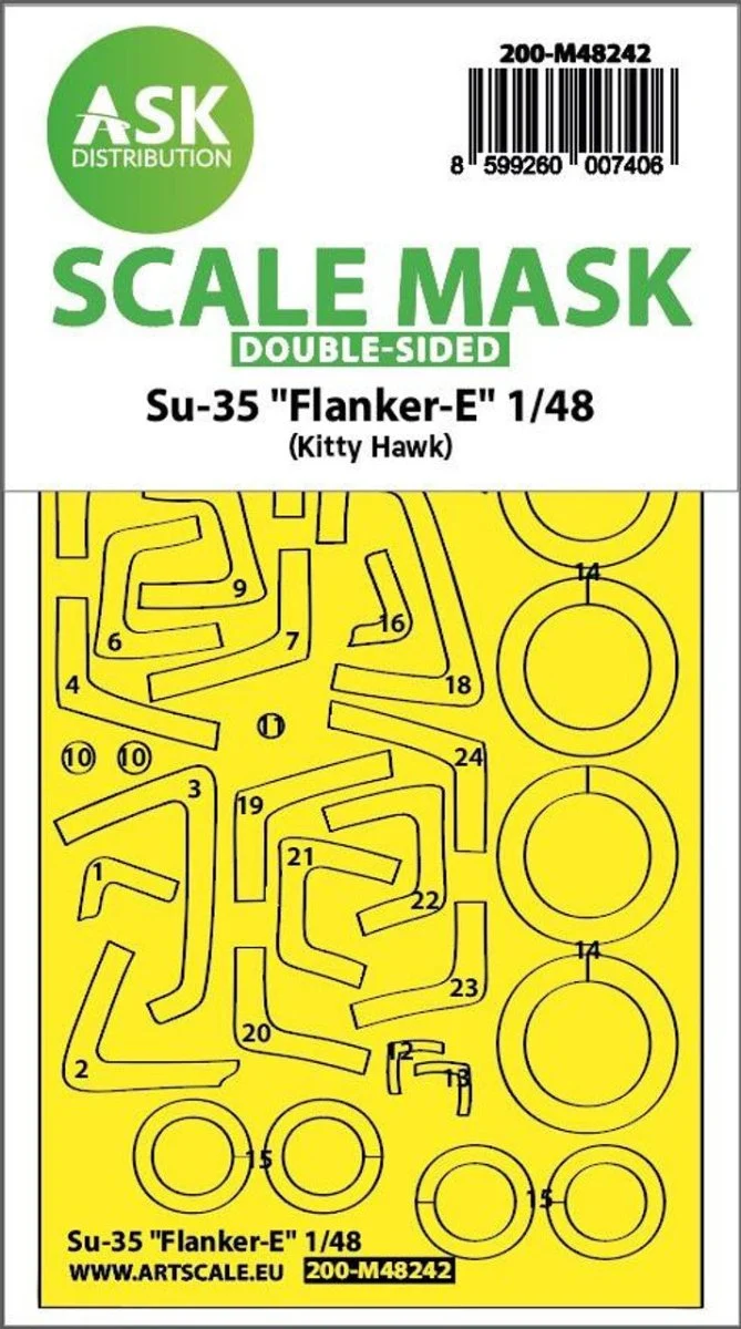 Art Scale 1/48 Art Scale Su-35 Flanker-E double-sided express fit mask for Kitty Hawk
