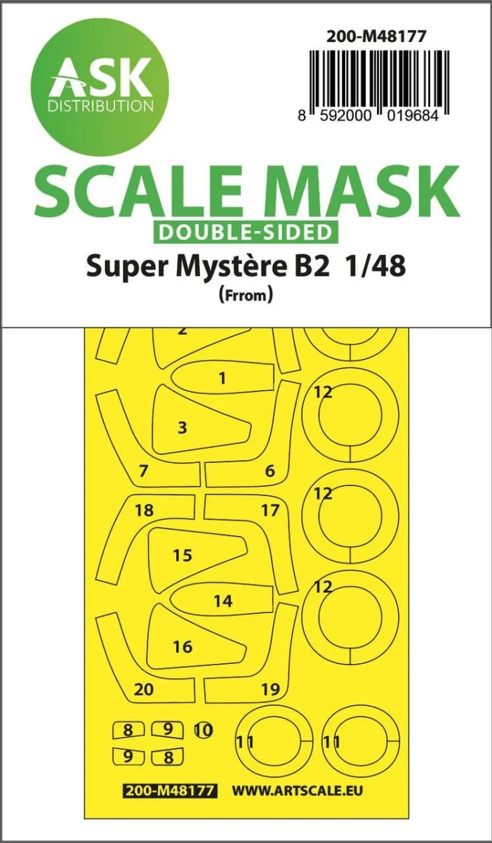 Art Scale 1/48 Art Scale Super Mystere B2 double-sided express fit mask for FRROM - Special Hobby