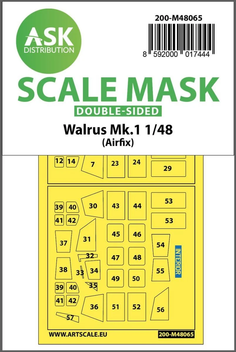 Art Scale 1/48 Art Scale Walrus Mk.1 double-sided mask for Airfix