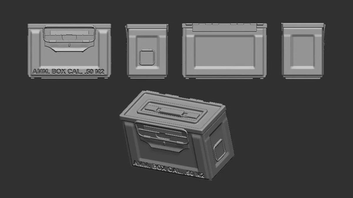 Art Scale 1/72 Art Scale Ammo Box Cal. .50 M2 - 12 pc. of US ammunition boxes for a 12.7 machine gun
