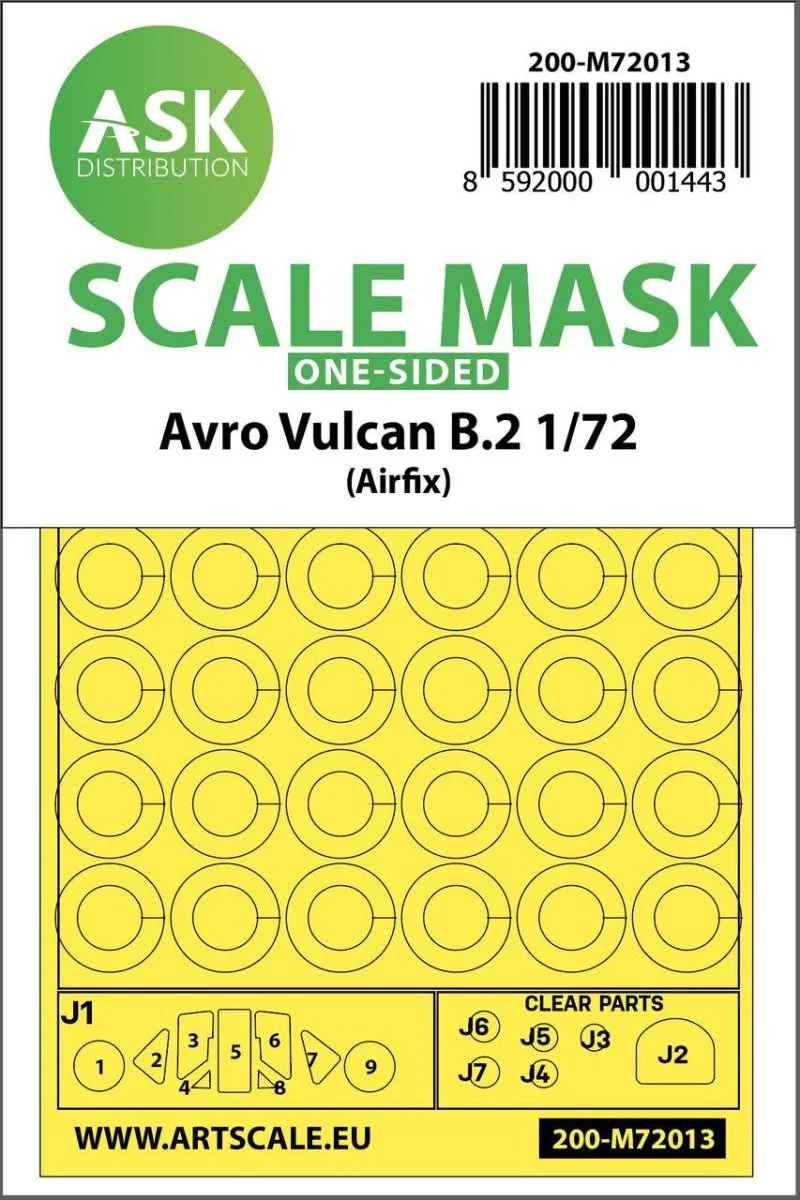 Art Scale 1/72 Art Scale Avro Vulcan B.2 one-sided painting mask for Airfix