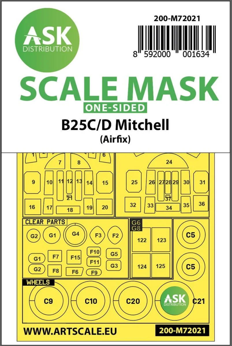 Art Scale 1/72 Art Scale B-25C/D Mitchell one-sided for Airfix