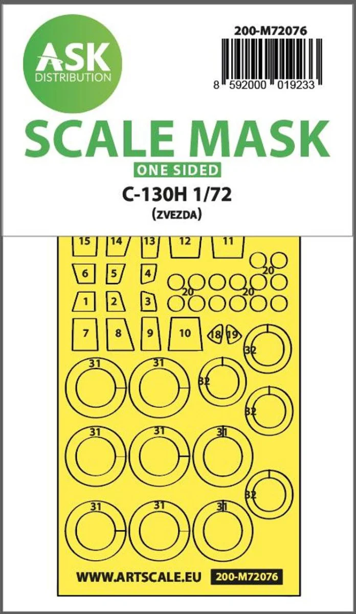 Art Scale 1/72 Art Scale C-130H one-sided express fit mask for Zvezda