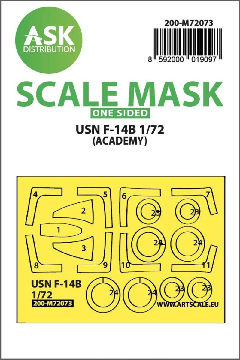 Art Scale 1/72 Art Scale F-14B one-sided express fit mask for Academy
