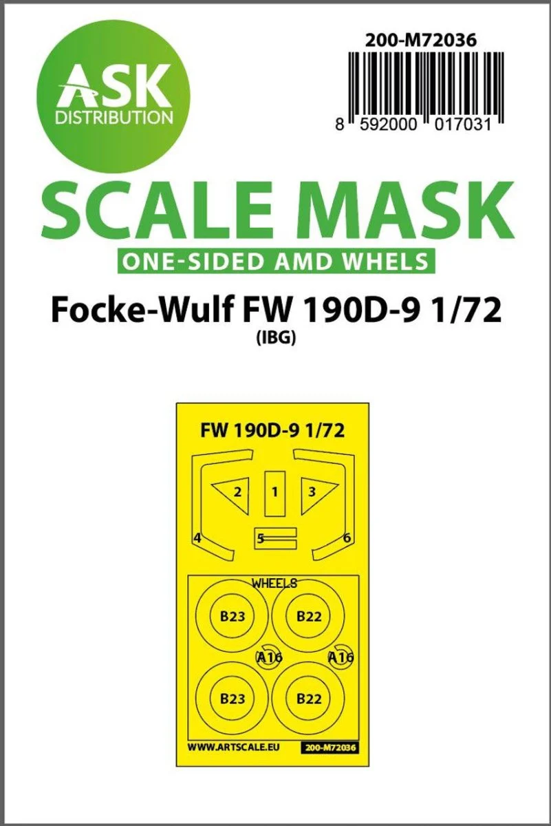 Art Scale 1/72 Art Scale Focke-Wulf Fw 190D-9 one-sided painting mask for IBG