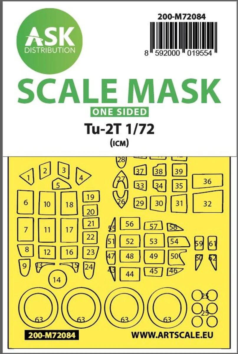 Art Scale 1/72 Art Scale Tu-2T one-sided express fit mask for ICM