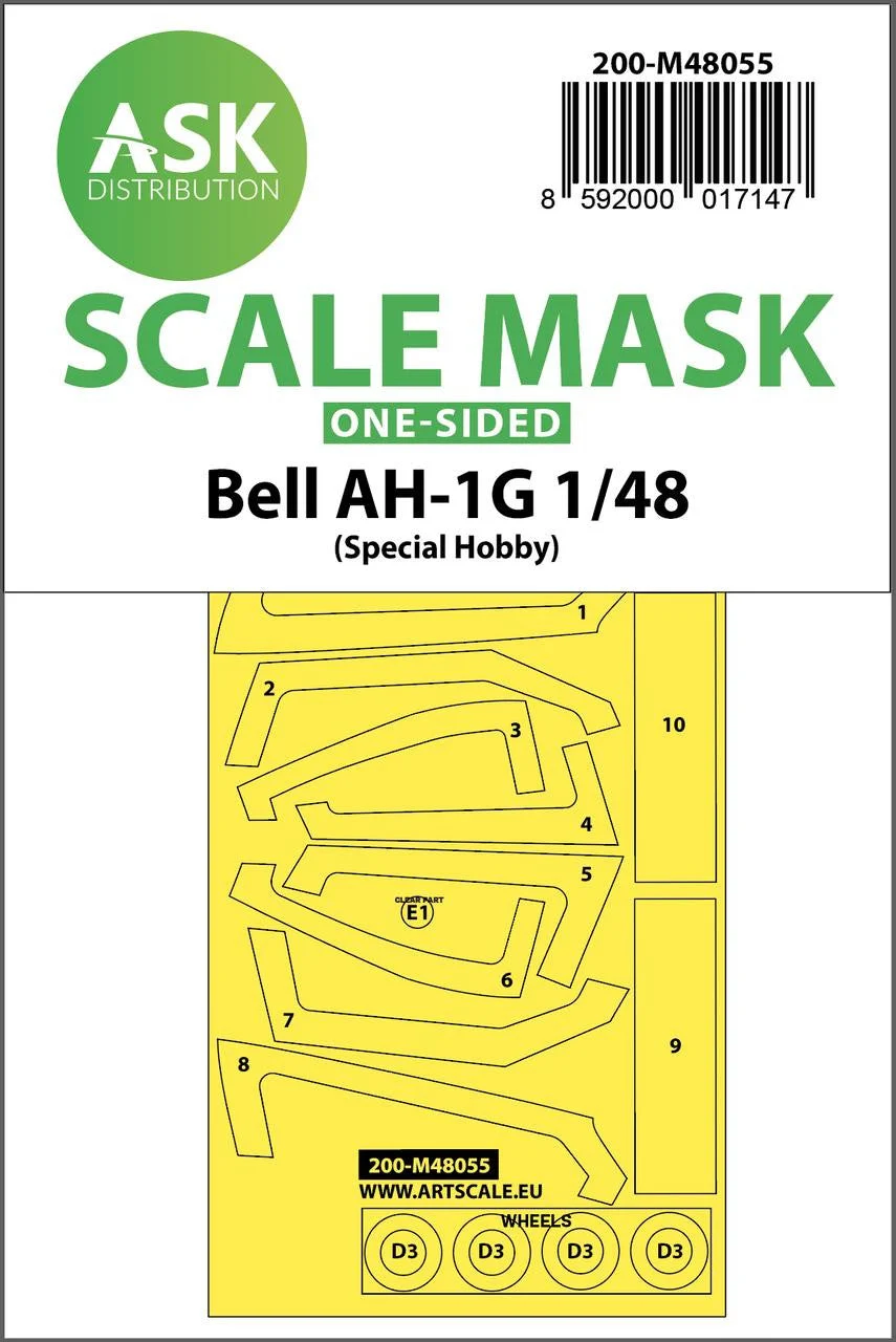 Art Scale 1/48 Art Scale Bell AH-1G one-sided express mask for Special Hobby