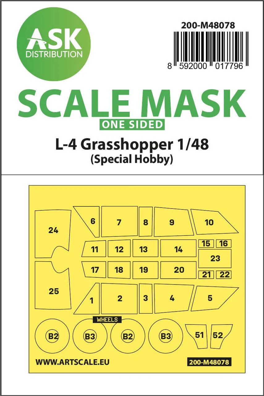 Art Scale 1/48 Art Scale L-4 Grasshopper one-sided self-adhesive mask for Special Hobby