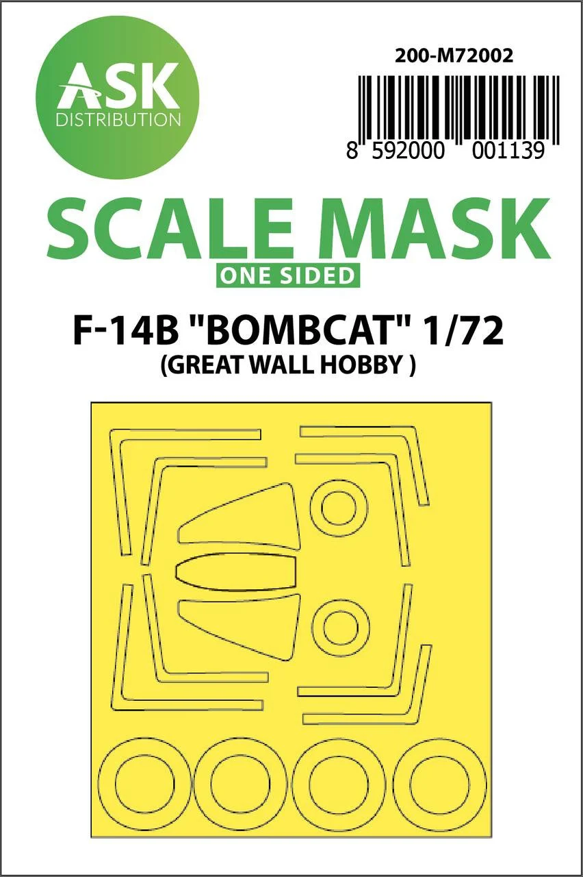 Art Scale 1/72 Art Scale F-14B Bombcat outside painting mask for Great Wall Hobby