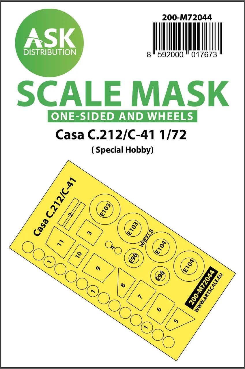 Art Scale 1/72 Art Scale Casa C.212/C-41 one-sided painting mask for Special Hobby