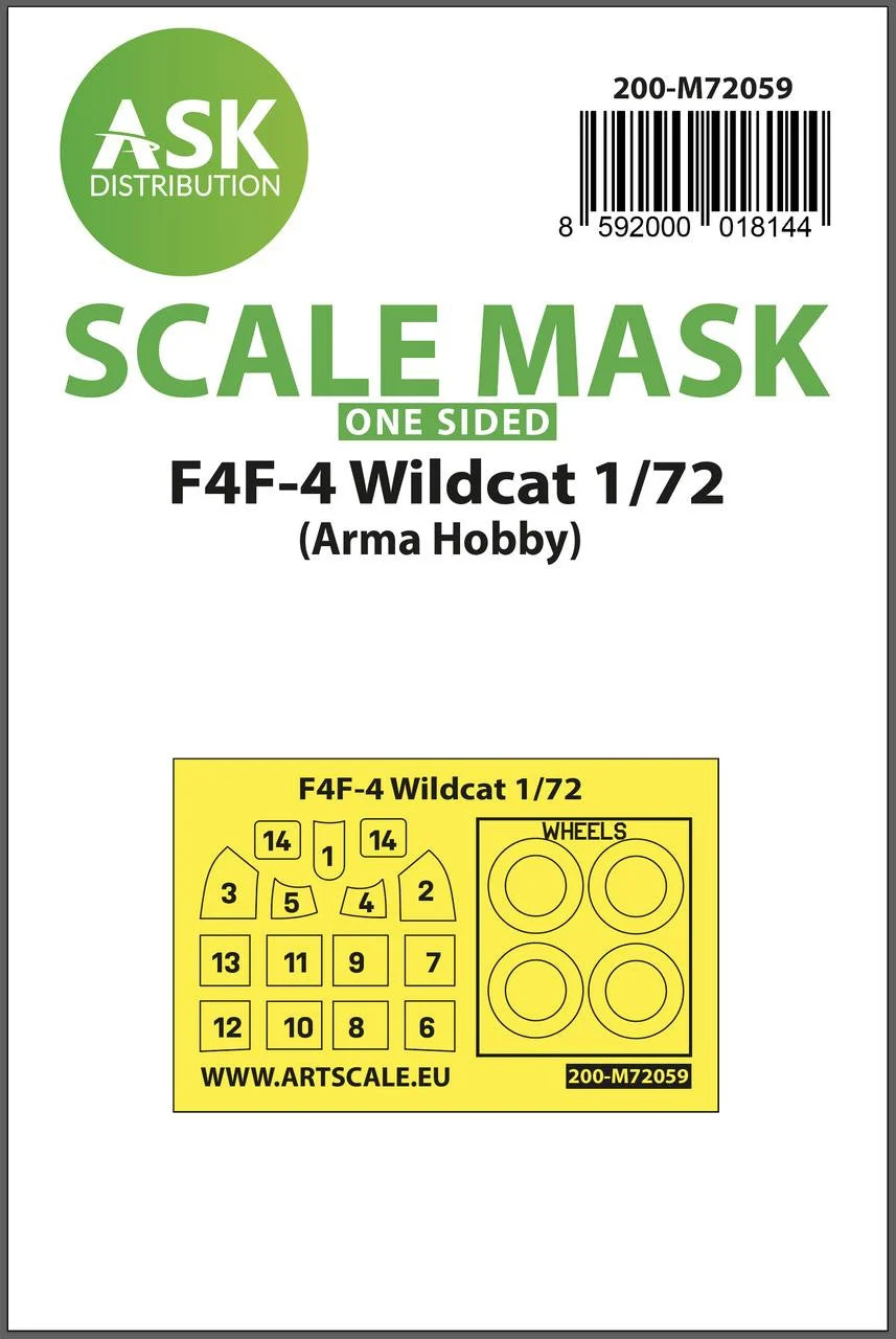 Art Scale 1/72 Art Scale F4F-4 Wildcat one-sided painting express mask