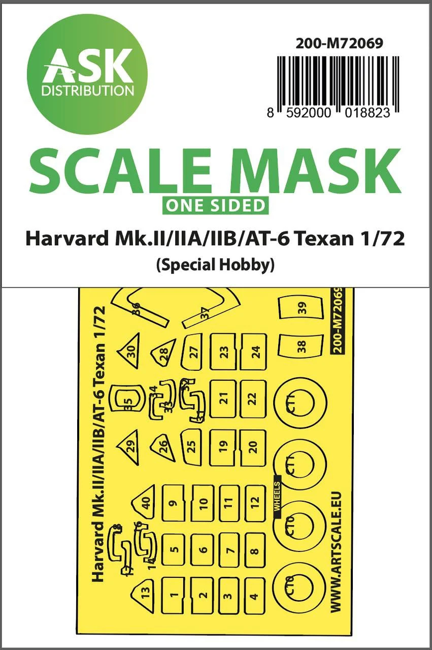 Art Scale 1/72 Art Scale Harvard Mk.II/IIA/IIB/AT-6 Texan one-sided express fit mask for Special Hobby