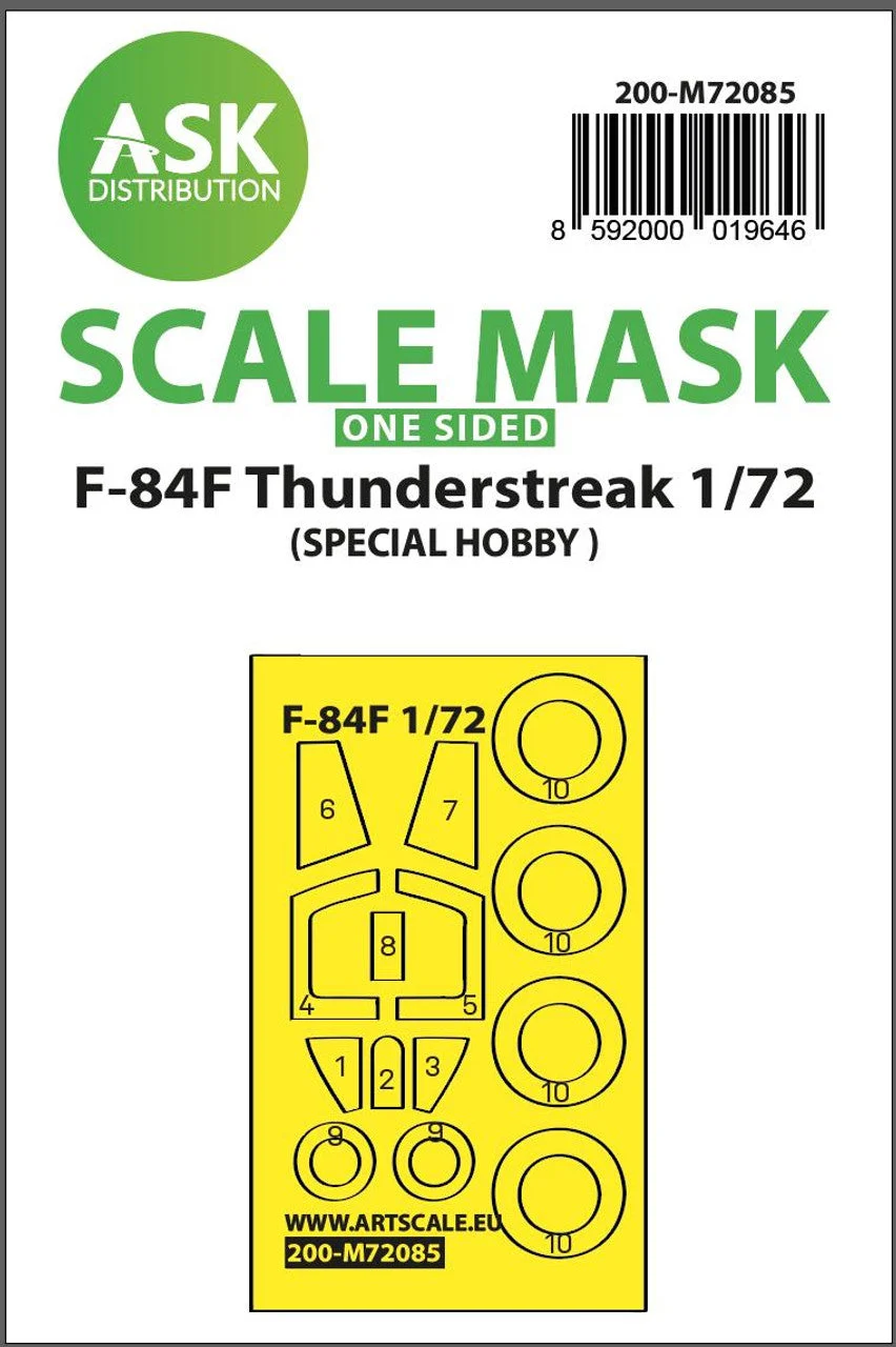 Art Scale 1/72 Art Scale F-84F Thunderstreak one-sided express fit mask for Special Hobby