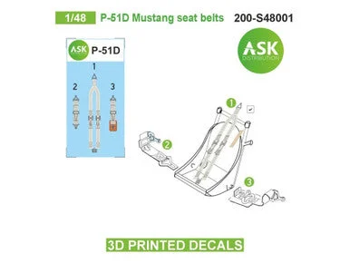 1/48 Art Scale P-51D Mustang seat belts - 3D 3Ded decals by ASK
