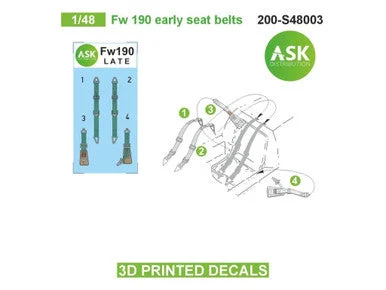 1/48 Art Scale Fw 190 early seat belts - 3D 3Ded decals by ASK