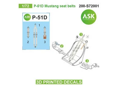1/72 Art Scale P-51D Mustang seat belts - 3D 3Ded decals by ASK