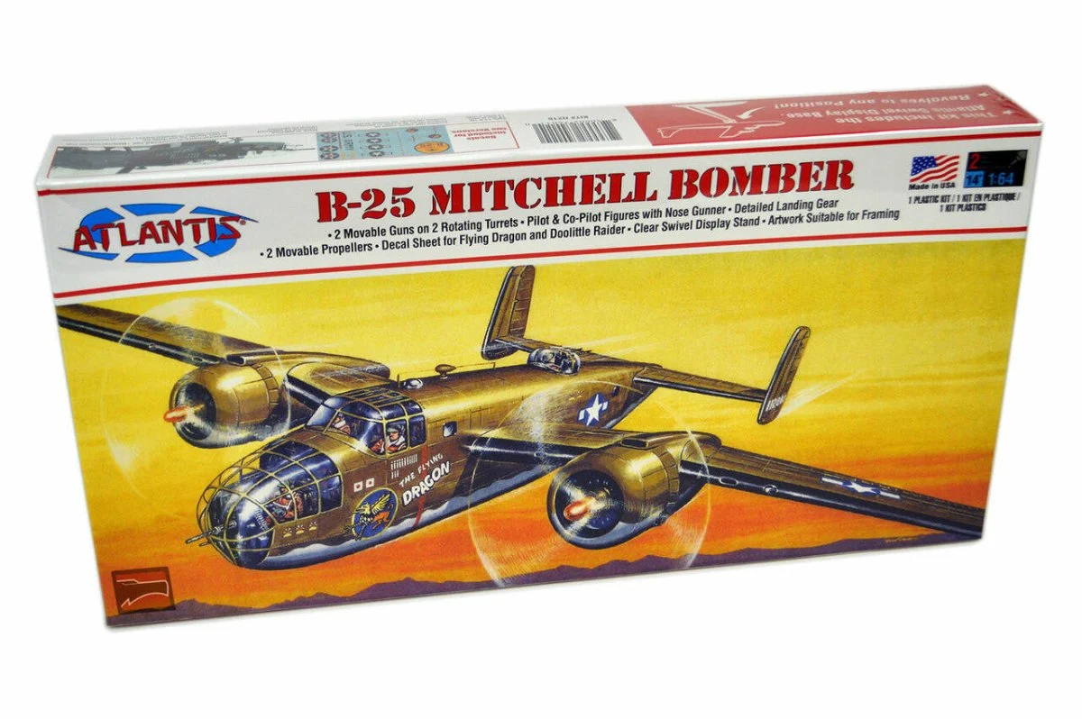 Atlantis Models 1/64 Atlantis B-25 Mitchell Bomber Plastic Model Kit