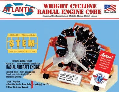 Atlantis Models Wright Cyclone Engine 1/12 scale Plastic Model Kit