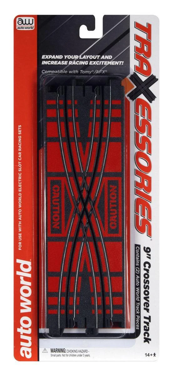 Auto World 9" Crossover Track (2-Pack) HO Scale #103