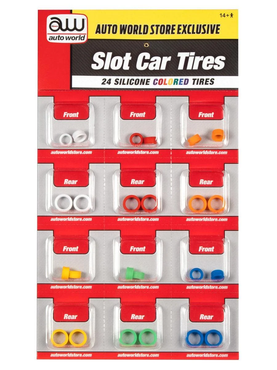 Auto World Colored Silicone Replacement Tires 4Gear (24 Tires) HO Scale #161