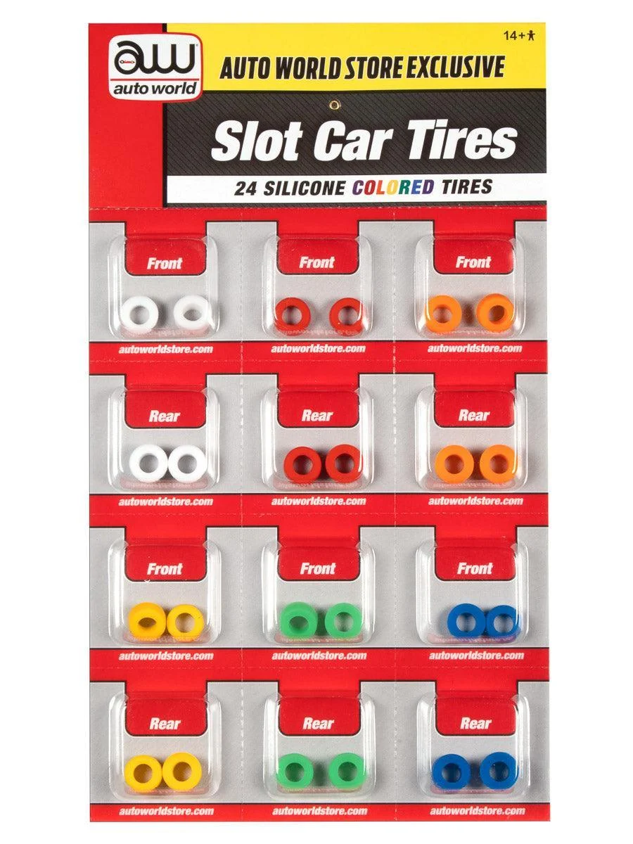 Auto World Colored Silicone Replacement Tires Super III (24 Tires) HO Scale #162