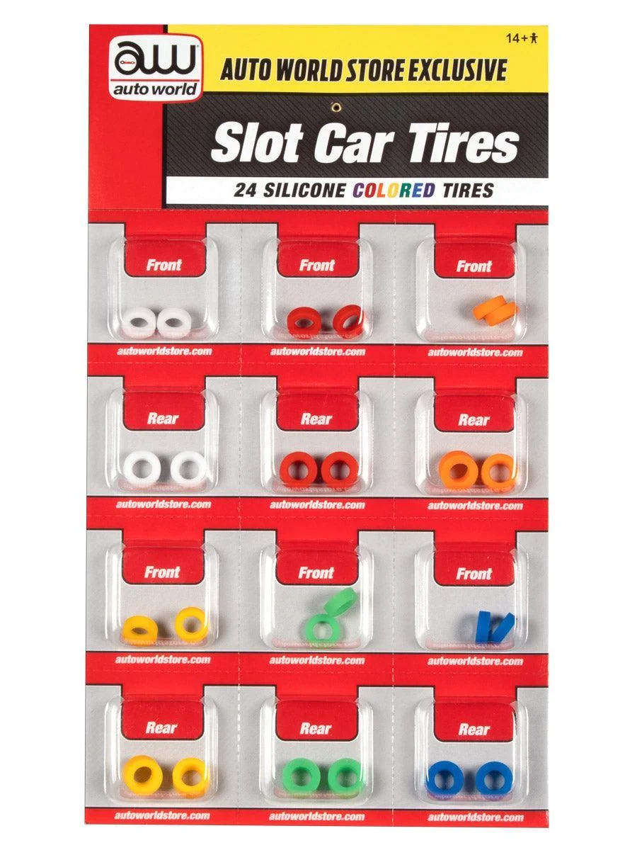 Auto World Colored Silicone Replacement Tires Xtraction (24 Tires) HO Scale #160