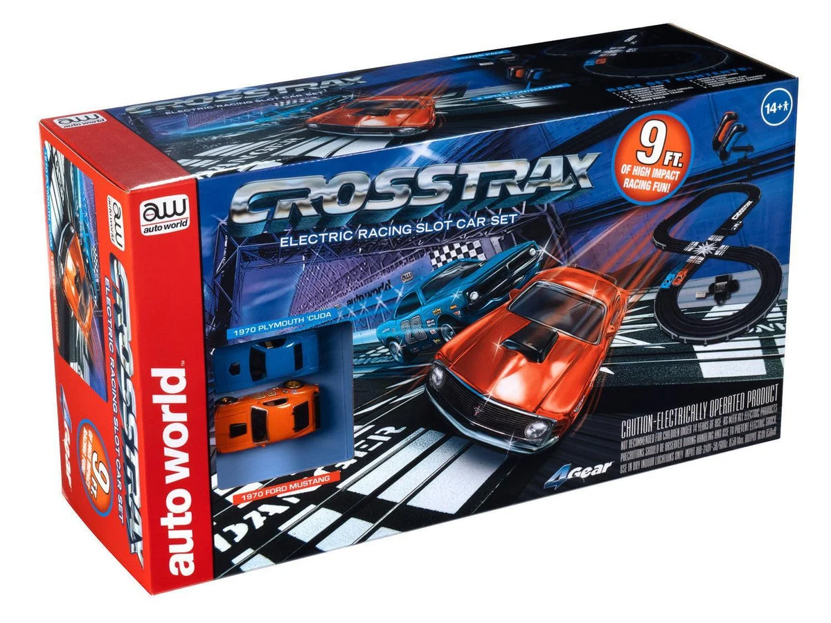 Auto World CrossTrax Road Course 9' Slot Race Set #351