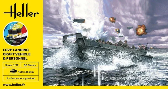 1/72 Heller LCVP Landing Craft Vehicle & Personnel STARTER KIT