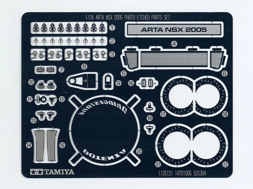 Tamiya 1/24 Arta Nsx 2005 Pe Parts - 12612