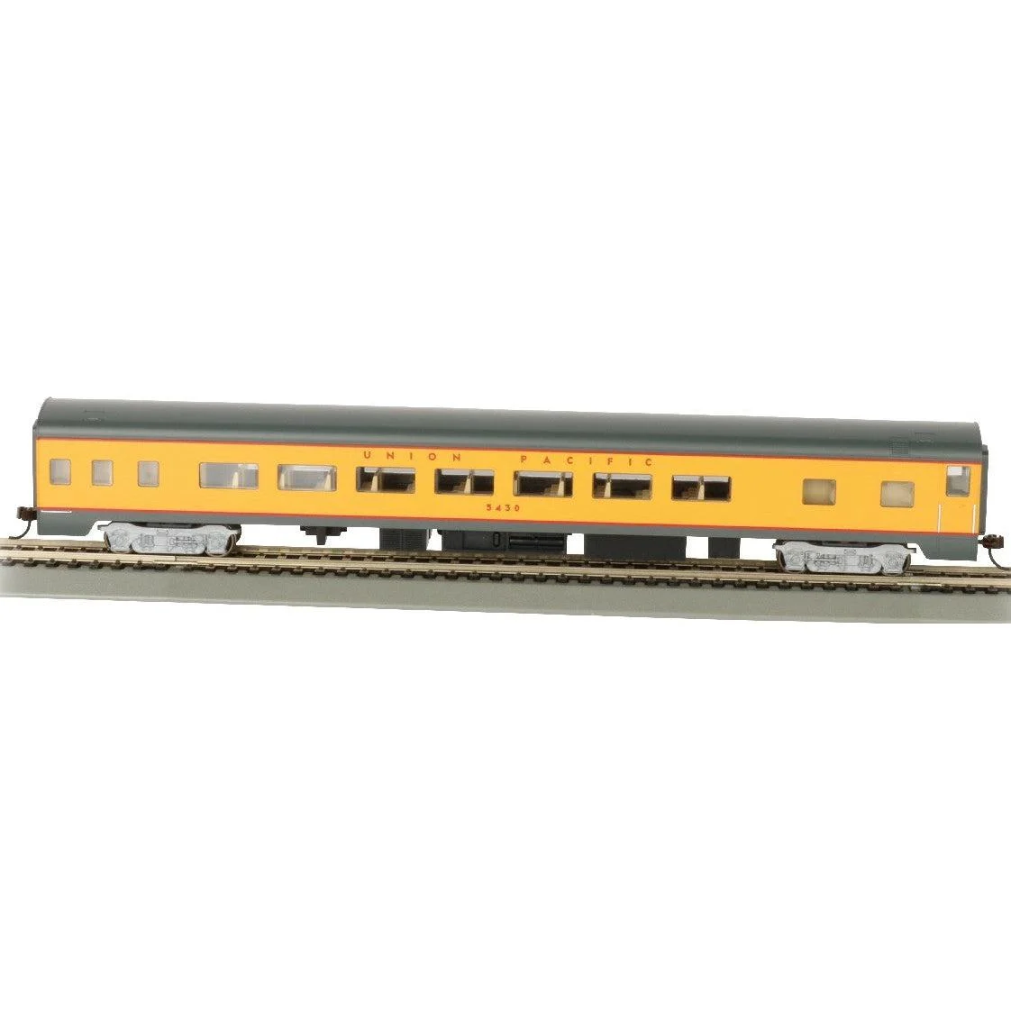 Bachmann HO Scale 85’ Smooth-Side Coach w/Lighted Interior Union Pacific - BAC14204