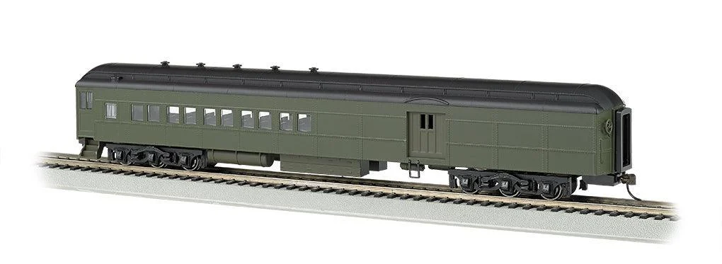 HO Bachmann Painted Unlettered Pullman Green - 72' Heavyweight Combine 13608