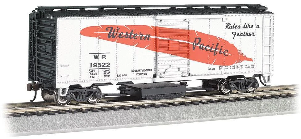 HO Bachmann Western Pacific #19522 (Feather) - Track Cleaning 40' Boxcar 16322