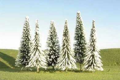 N Scale Bachmann 3 - 4" Pine Trees with Snow 32102