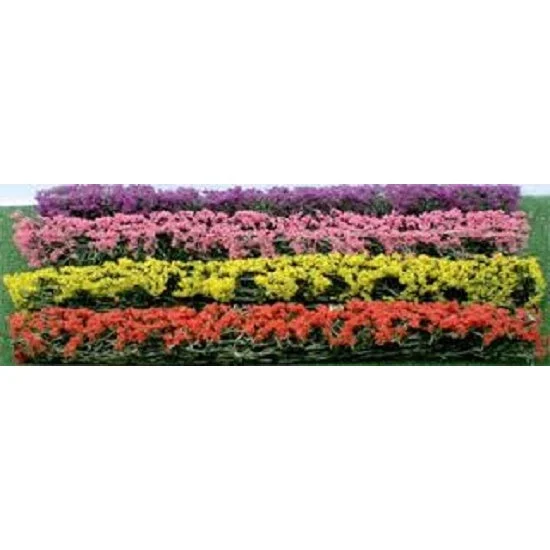 JTT HO Flower Hedges 5'' X 3/8'' X 5/8'' Green Blossom