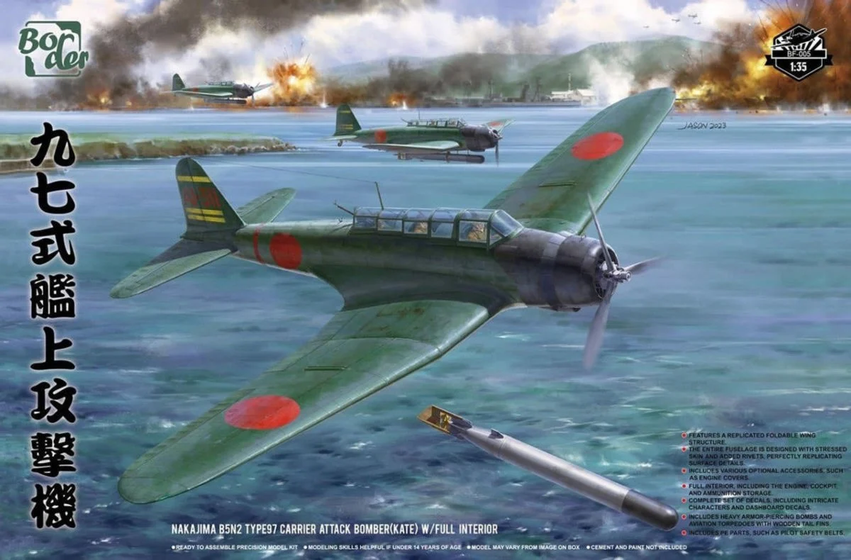 Border Model 1/35 Border Model B5N2 Kate Type 97 w/Full Interior Plastic Model Kit