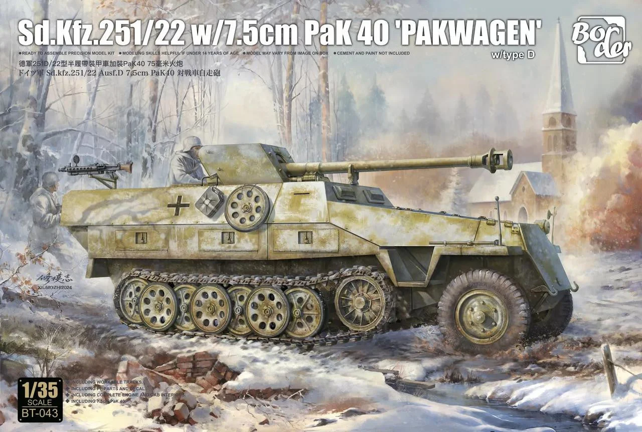 Border Model 1/35 Border Model Sd.Kfz.251/22 w/7.5cm PaK 40 PAKWAGEN Plastic Model Kit