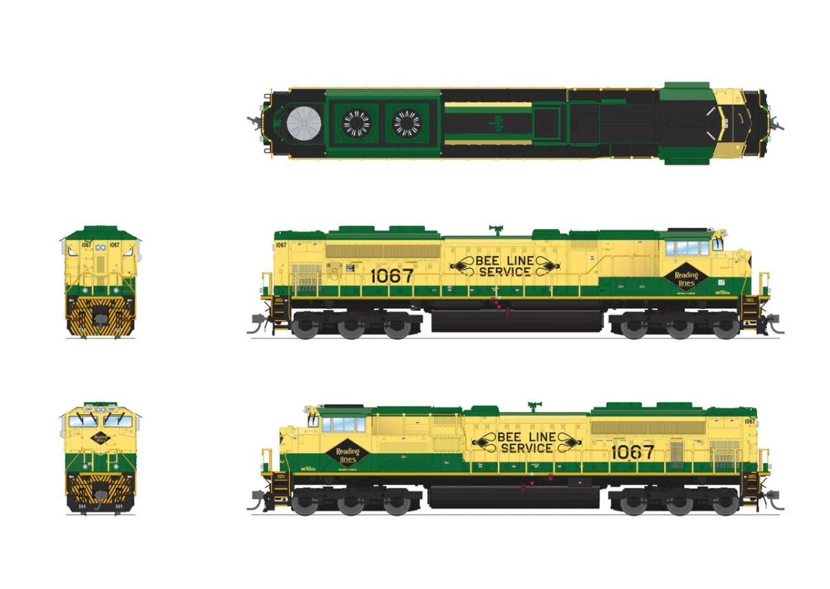 Broadway Limited 8712 HO NS Reading Heritage Paint EMD SD70ACe #1067 - Imports