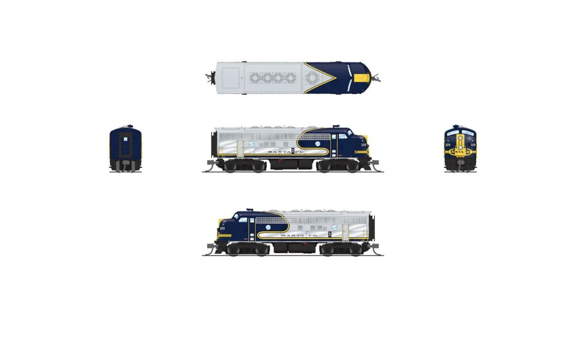 Broadway Limited 9072 N Scale ATSF EMD F7A #335 (DC) Stealth - Imports