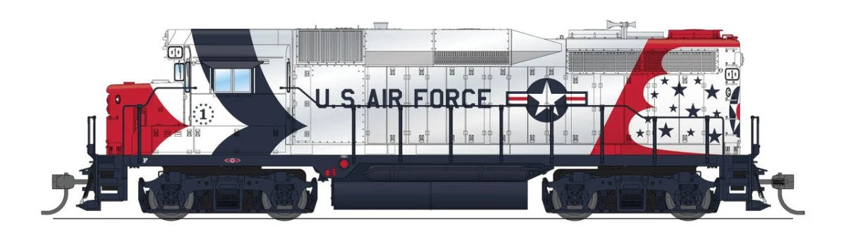 Broadway Limited HO GP30 USAF #1 Diesel DC No Sound Fantasy Paint New - 9157