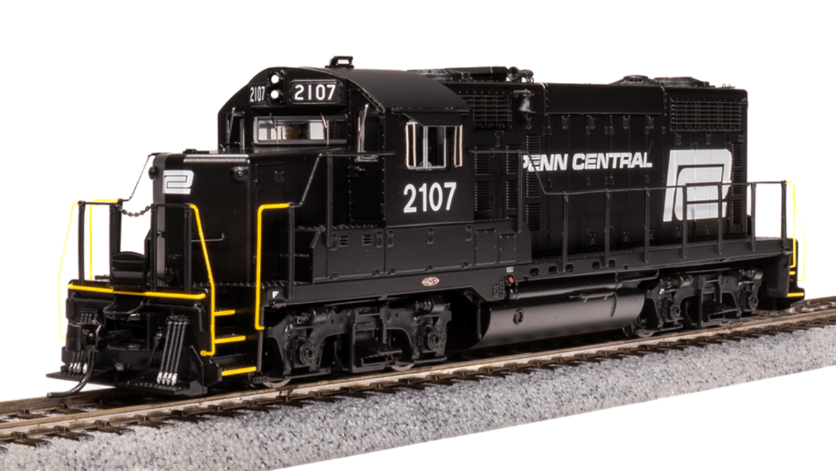 Broadway Limited HO Penn Central EMD GP20 Black w/ White DCC Sound #2107 - 7458