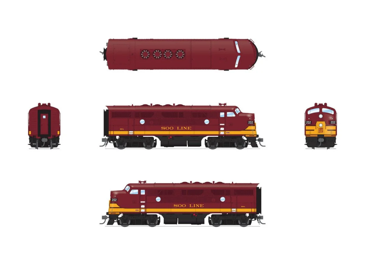 Broadway Limited HO Scale SOO Line EMD F3A Maroon & Imitation Gold #202A - 8340
